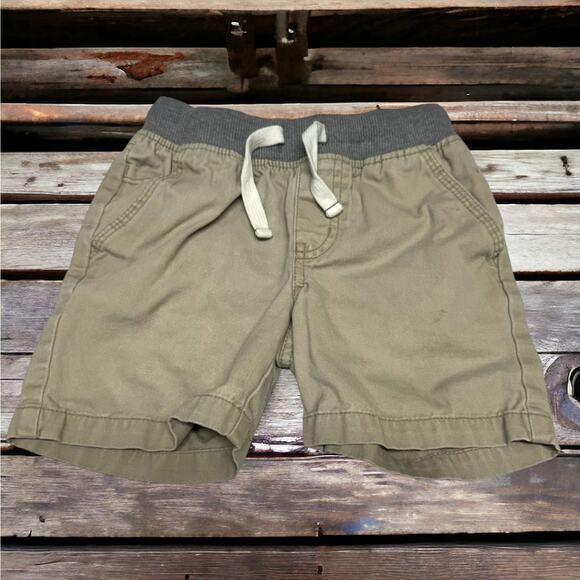 5/$35  Cat & Jack Boys Shorts Sz 3T Khaki Gray Ribbed Knit Waist Drawstring - Picture 1 of 8